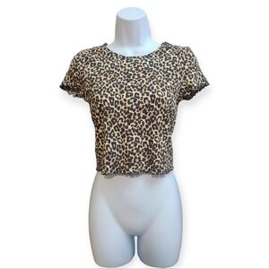 American Eagle Leopard Print Top sz S